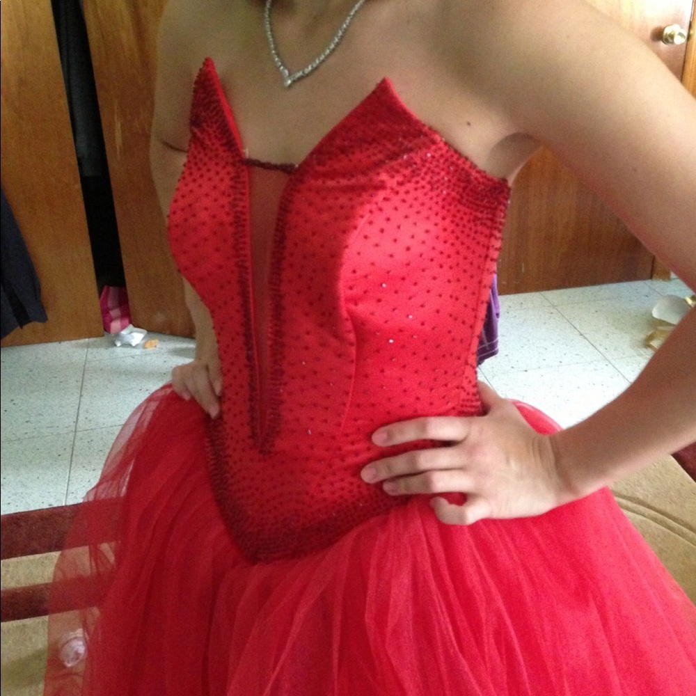 Red studded gown. Princess Vampire Ball Vibe. Hand made, Ukrainian dressmaker.
